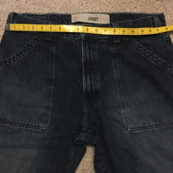 GAP 1969 100% Cotton Blue Army Jeans 36 X 32 Unisex - Picture 12 of 16